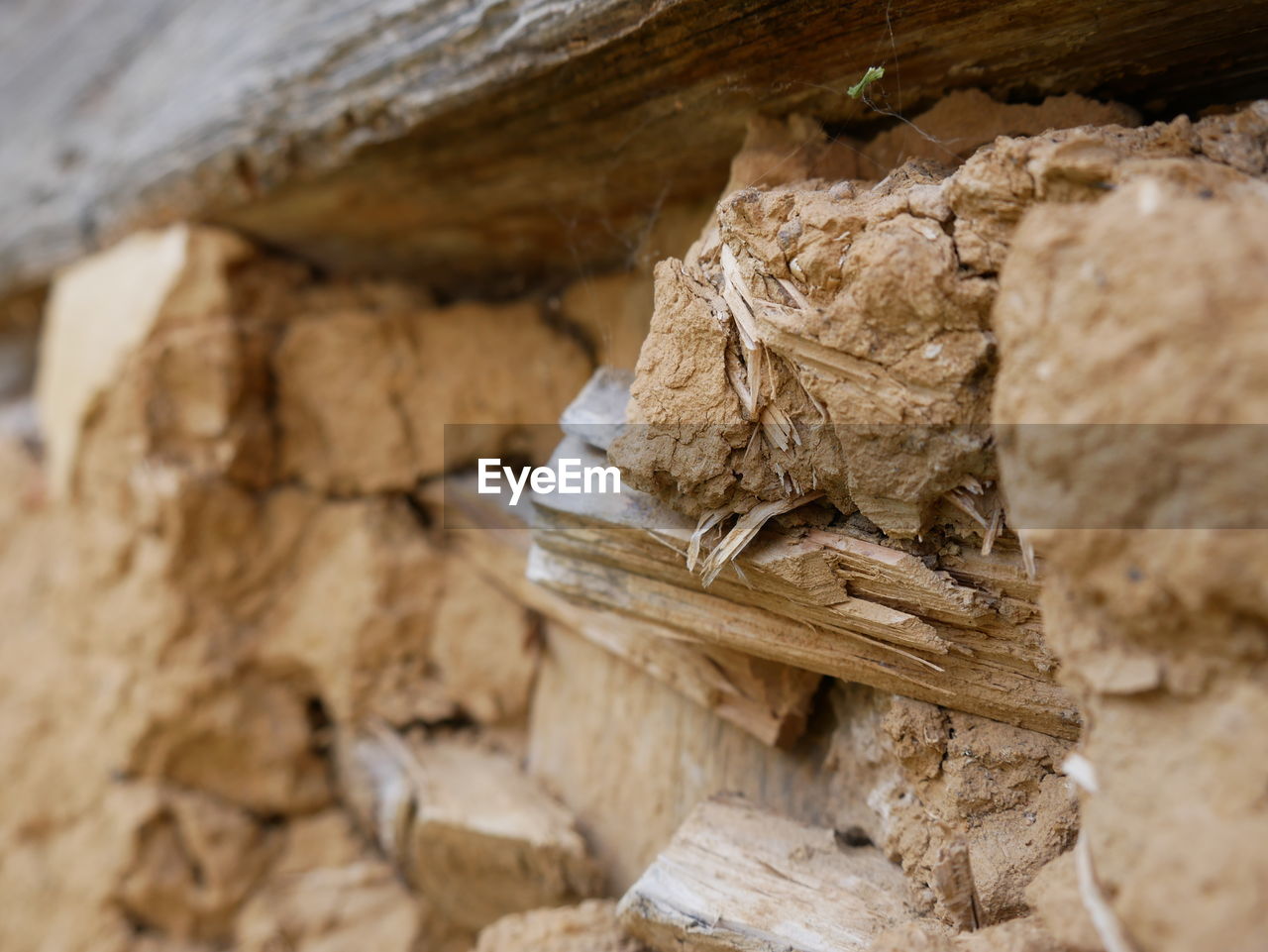 CLOSE-UP OF LOGS STACK