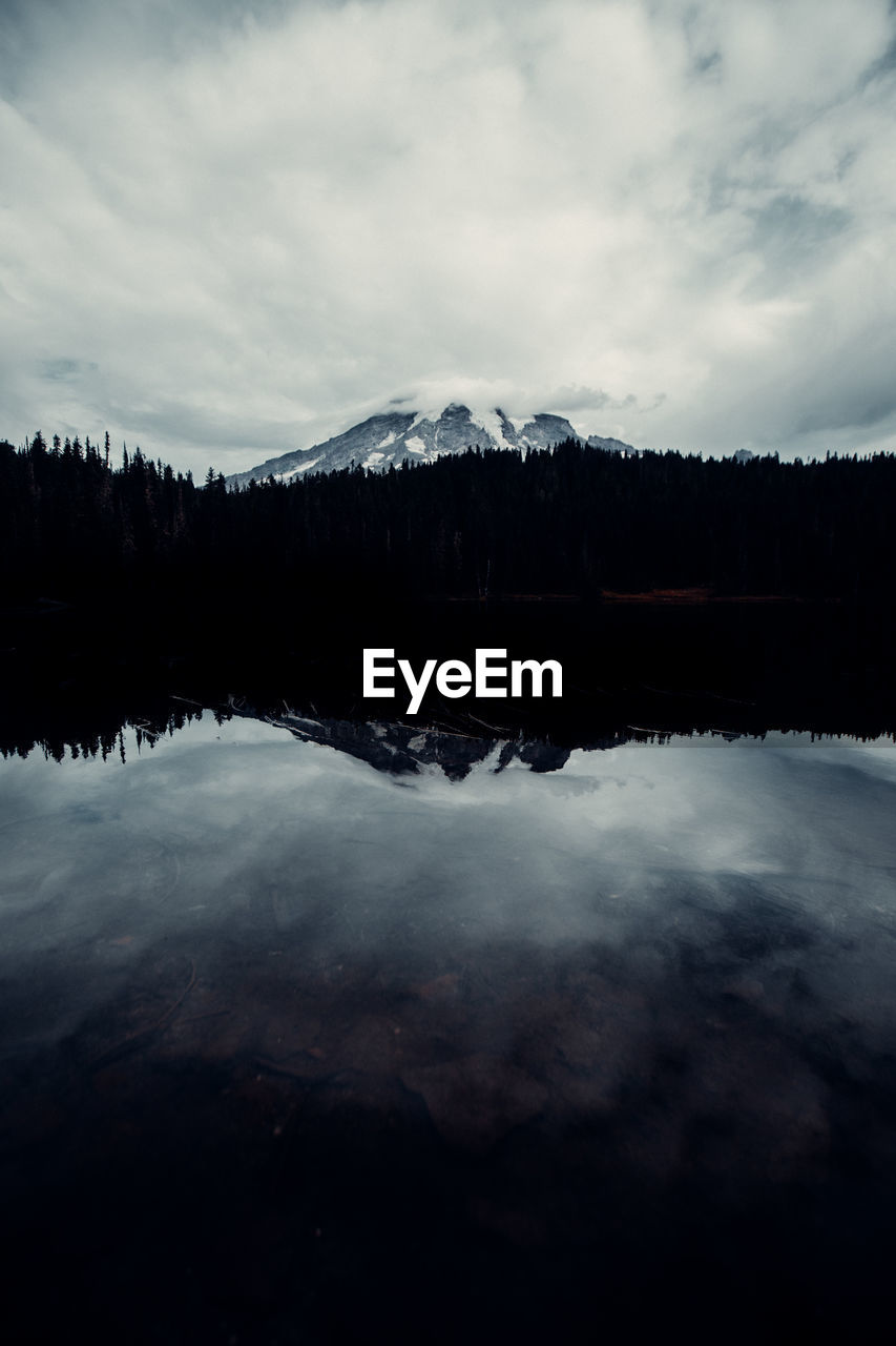 SCENIC VIEW OF LAKE BY TREES AGAINST SKY