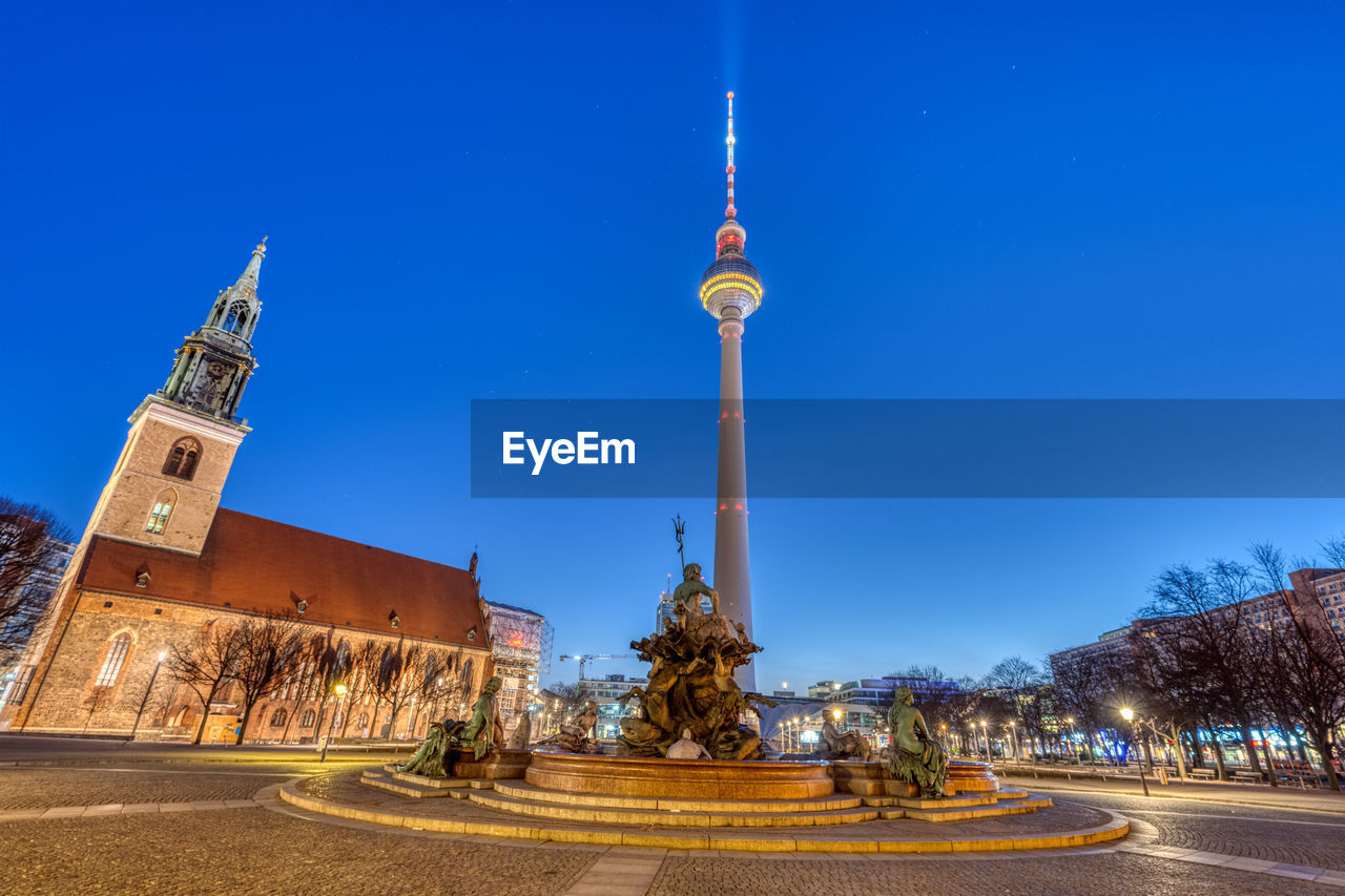 The famous alexanderplatz in berlin with no people at dawn