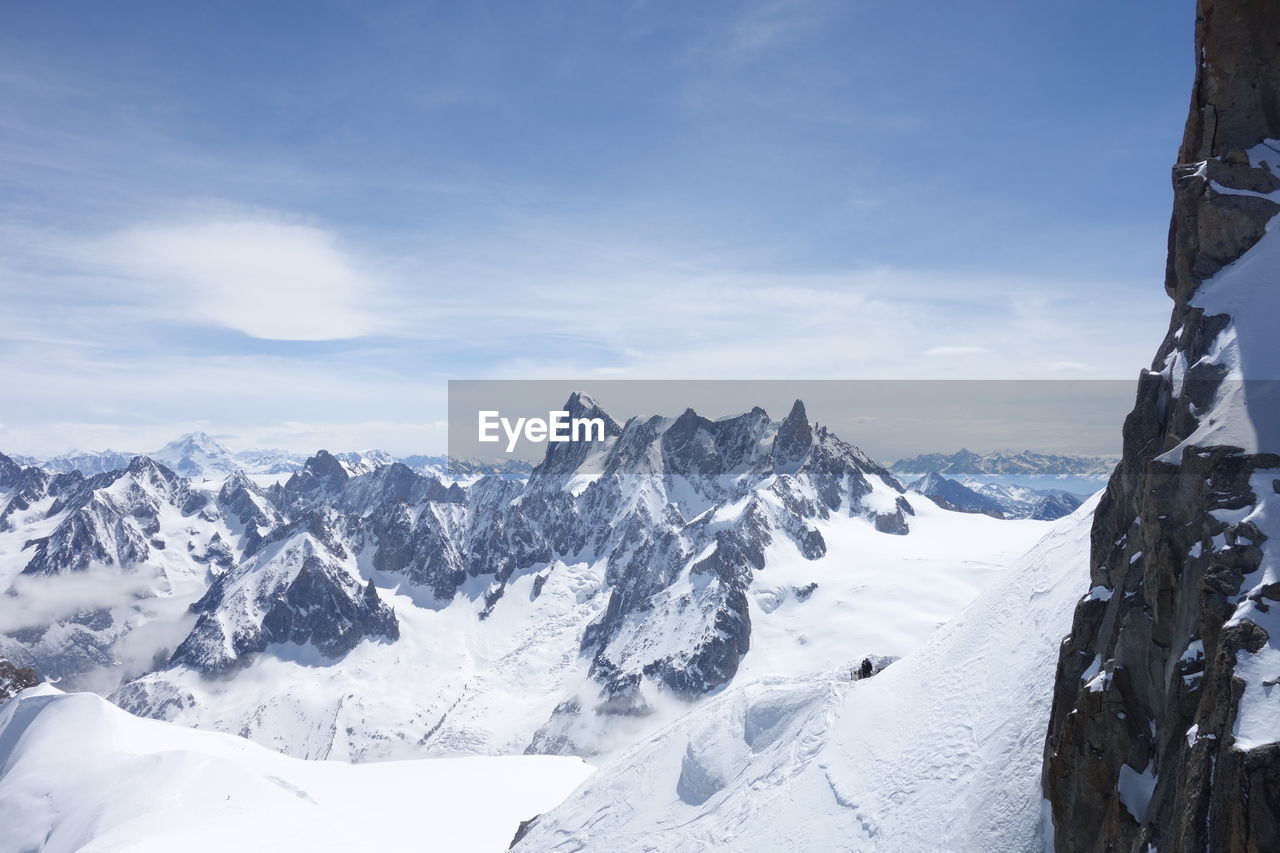 SCENIC VIEW OF SNOW COVERED MOUNTAIN AGAINST SKY