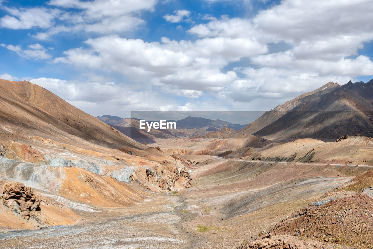 Scenic view of arid landscape against sky