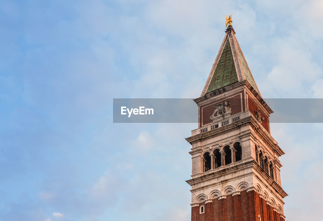 Low angle view of san marco campanile against sky