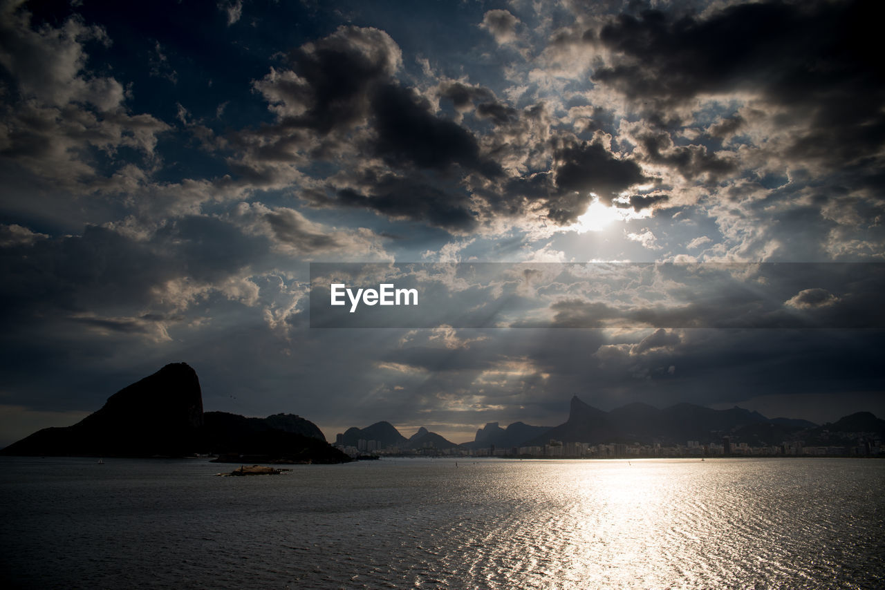 SCENIC VIEW OF SEA AND MOUNTAINS AGAINST SKY