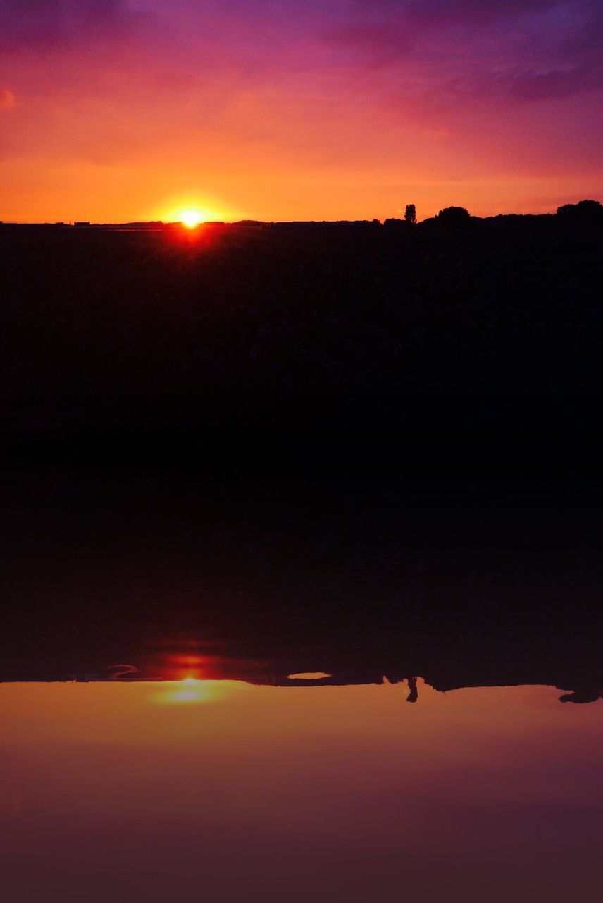 Reflection of sunset in water