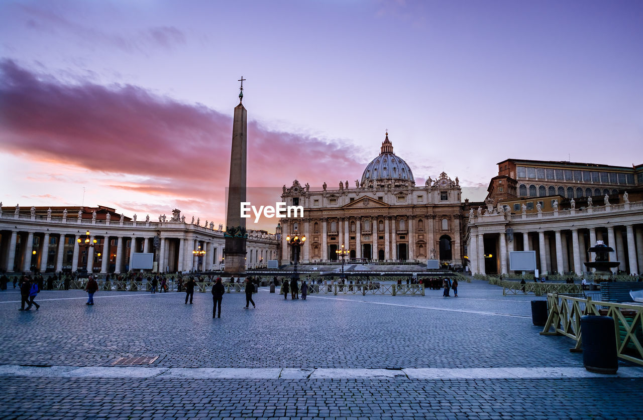 View of st peter basilica in city against sky