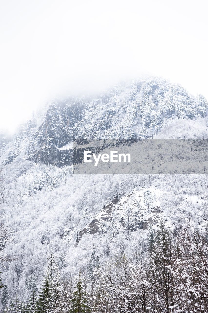 SCENIC VIEW OF SNOW COVERED MOUNTAIN AGAINST SKY