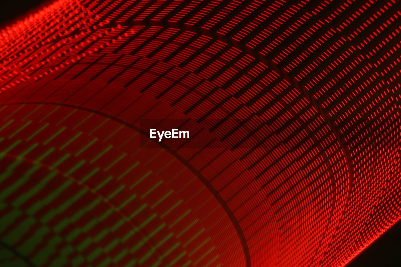 red, circle, line, pattern, no people, close-up, technology, backgrounds, light, textured, indoors, abstract