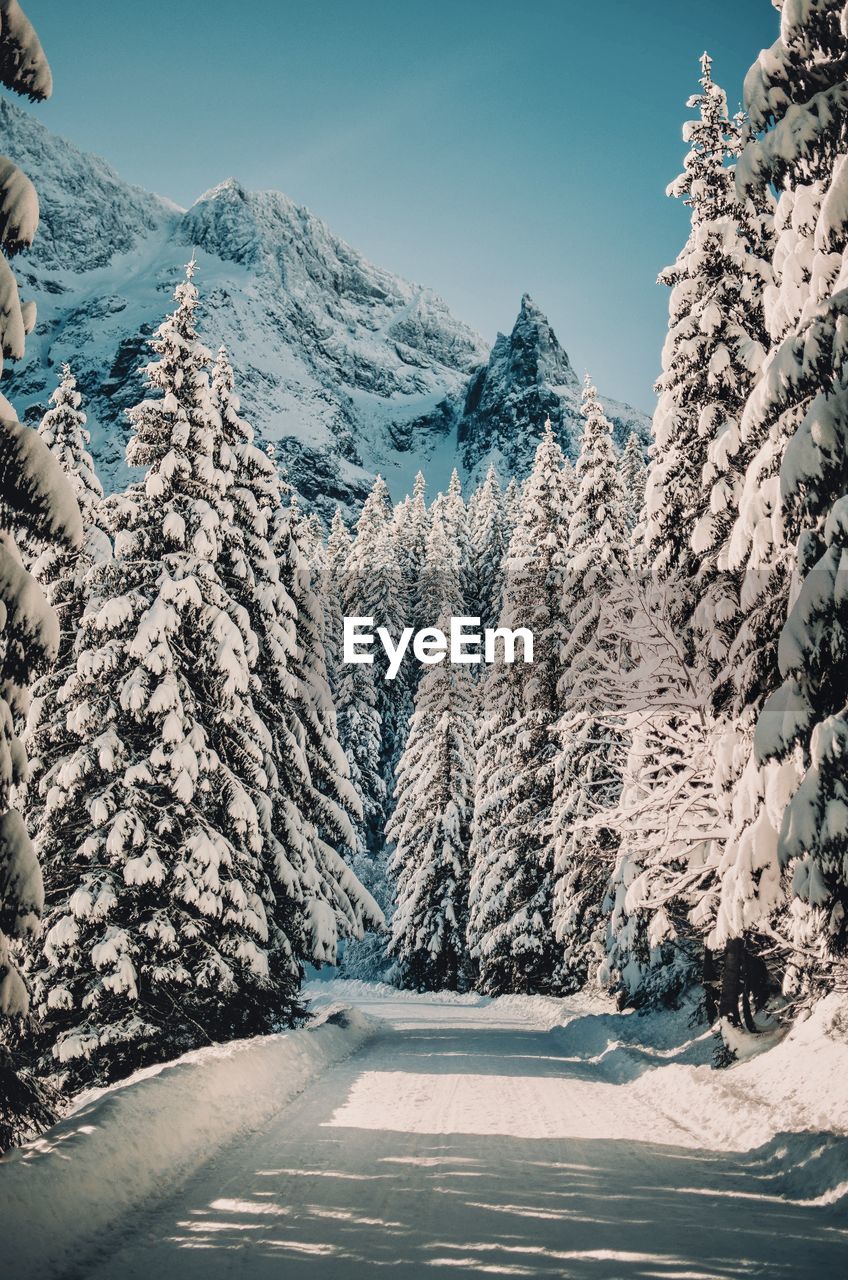 Panoramic view of snowcapped mountains against sky