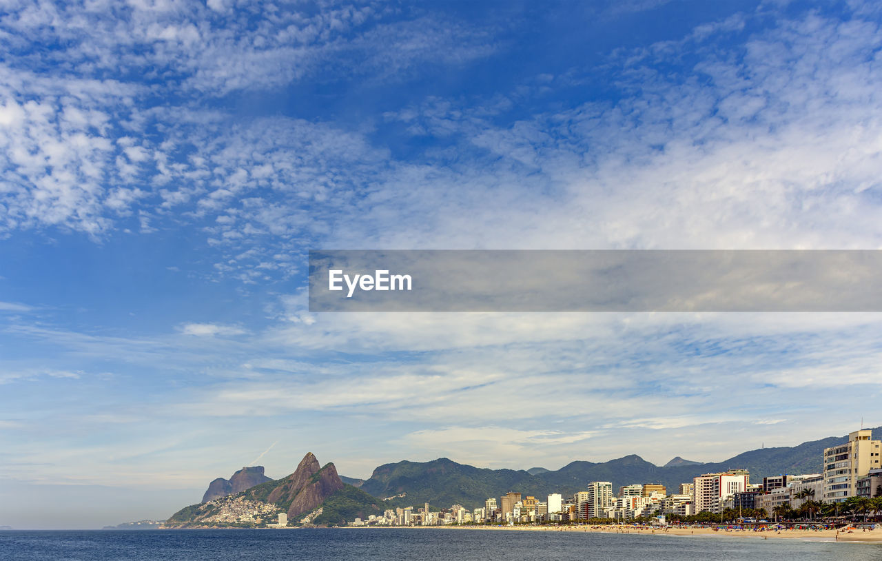 Panoramic view of ipanema and leblon beaches at rio de janeiro 