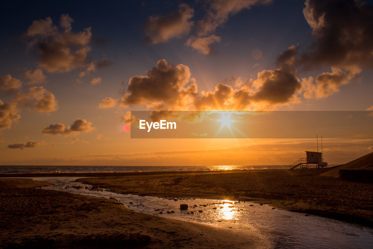 SCENIC VIEW OF BEACH DURING SUNSET