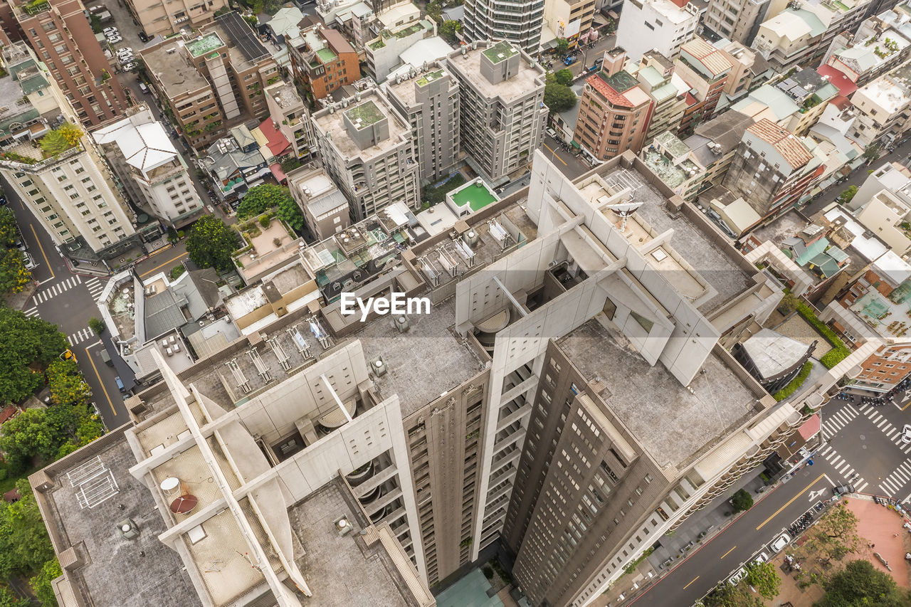 HIGH ANGLE VIEW OF CITY BUILDINGS