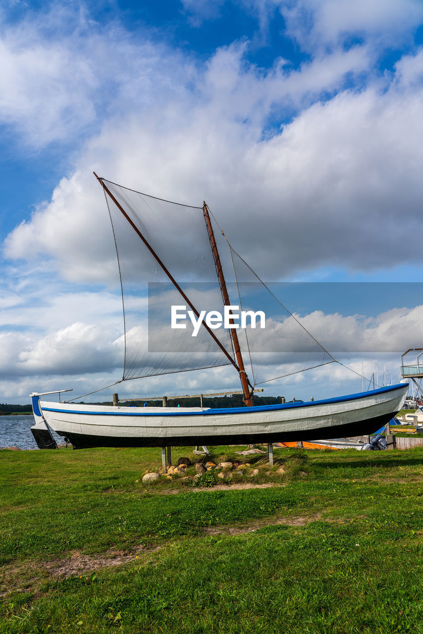 Fishing boat on the schlei river in schleswig holstein, germany.