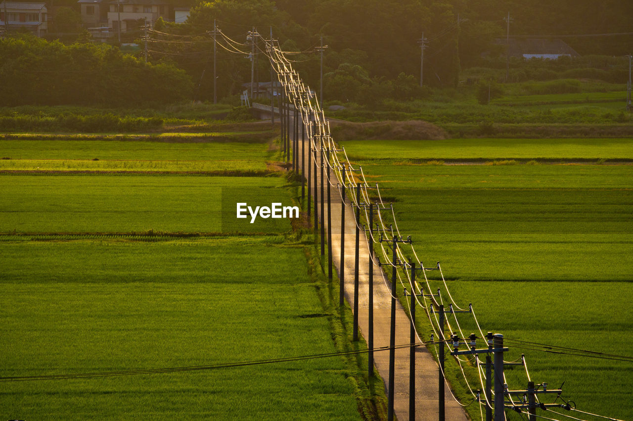 High angle view of empty road