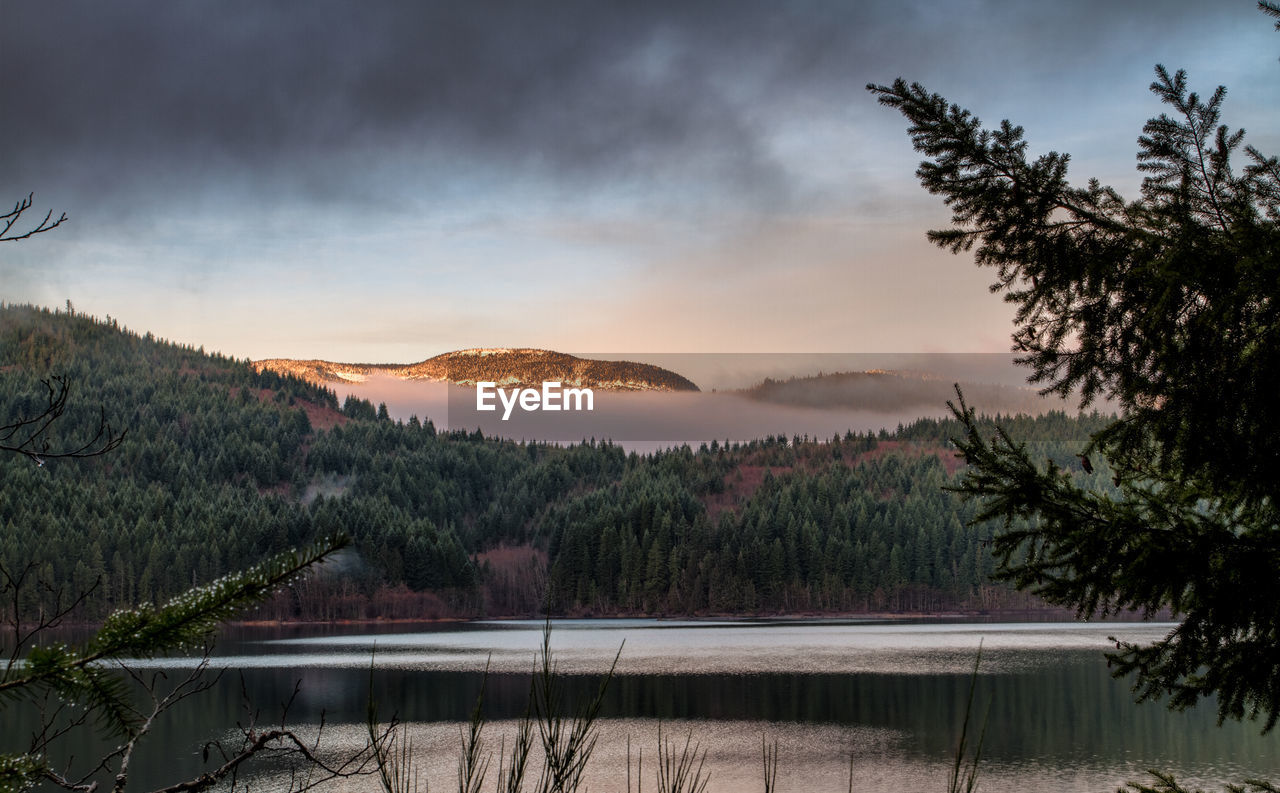 SCENIC VIEW OF LAKE DURING SUNSET