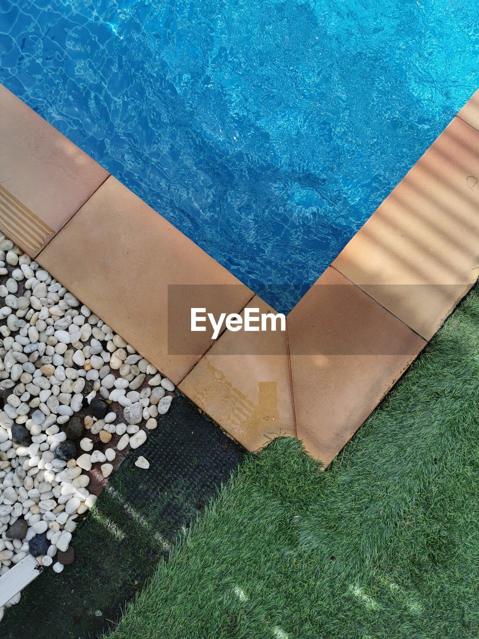 High angle view of swimming pool