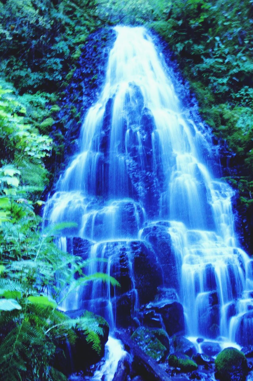 Scenic view of waterfall