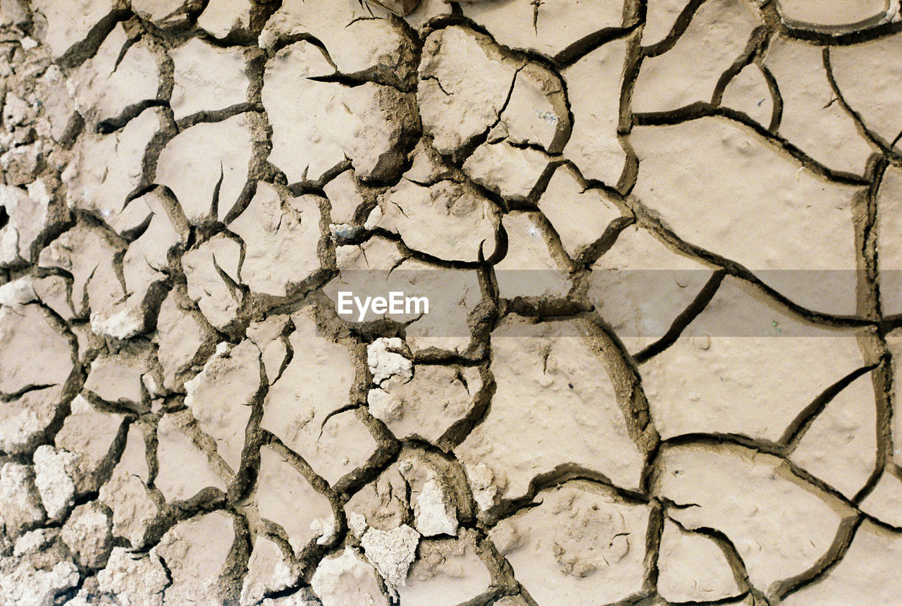 Cracks in dry land from drought and climate change