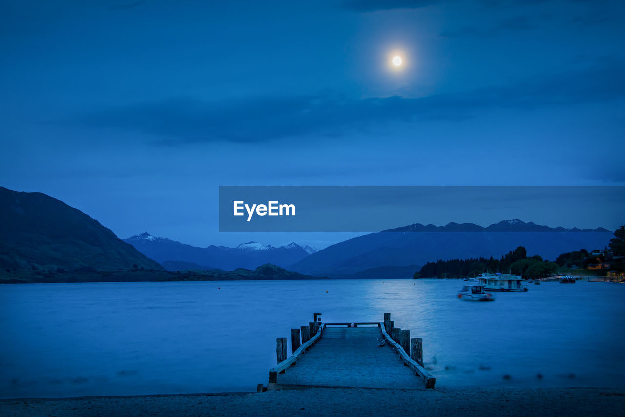 SCENIC VIEW OF LAKE AT NIGHT