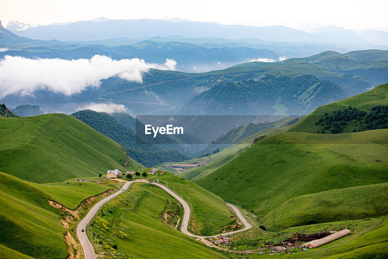 High angle view of landscape against sky