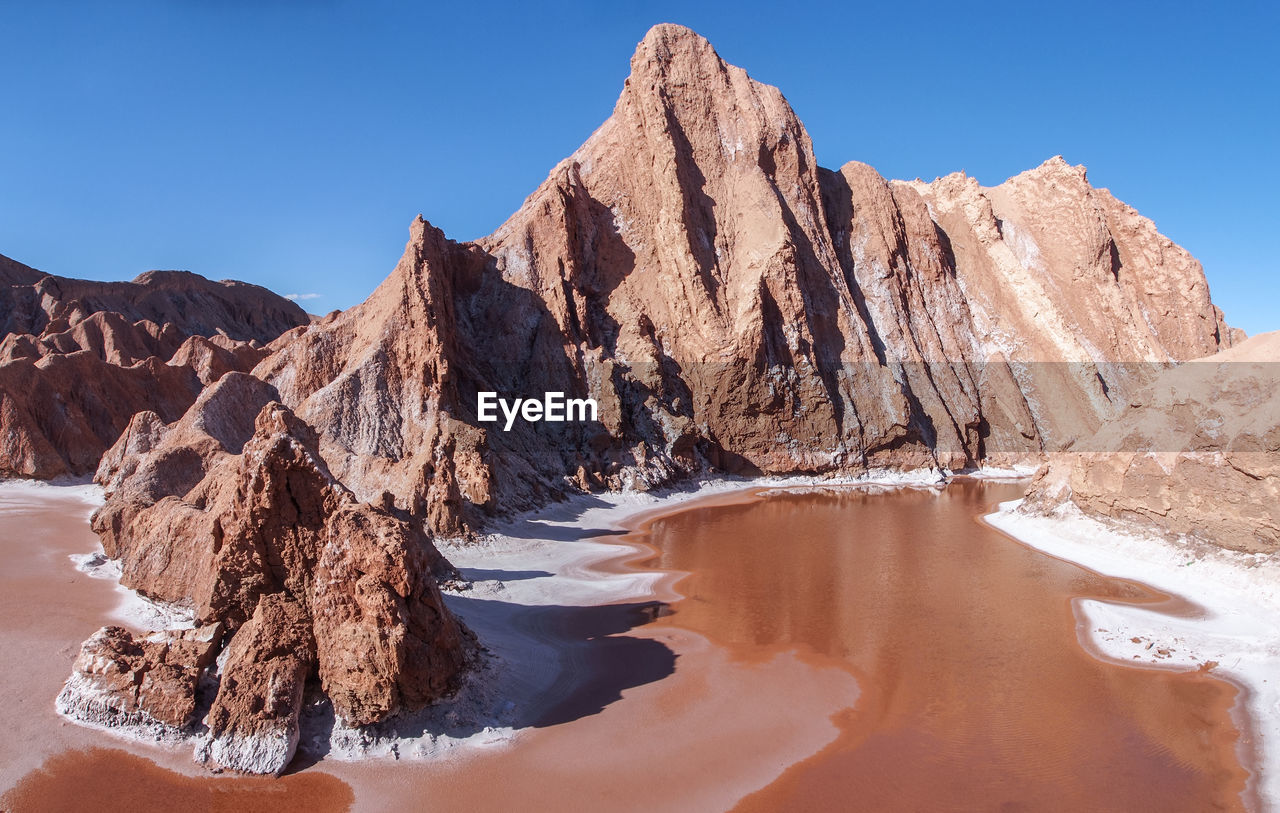 Panoramic view of rock formations against sky