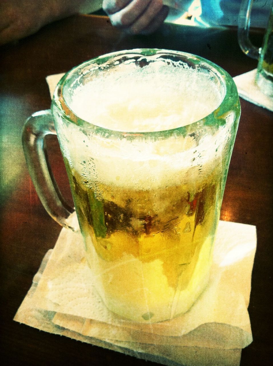 Close-up of beer mug