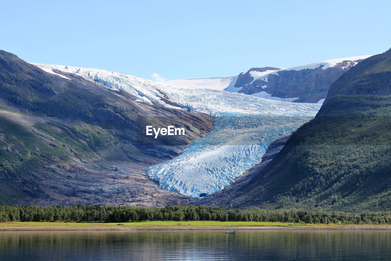 Scenic view of glacier on mountain