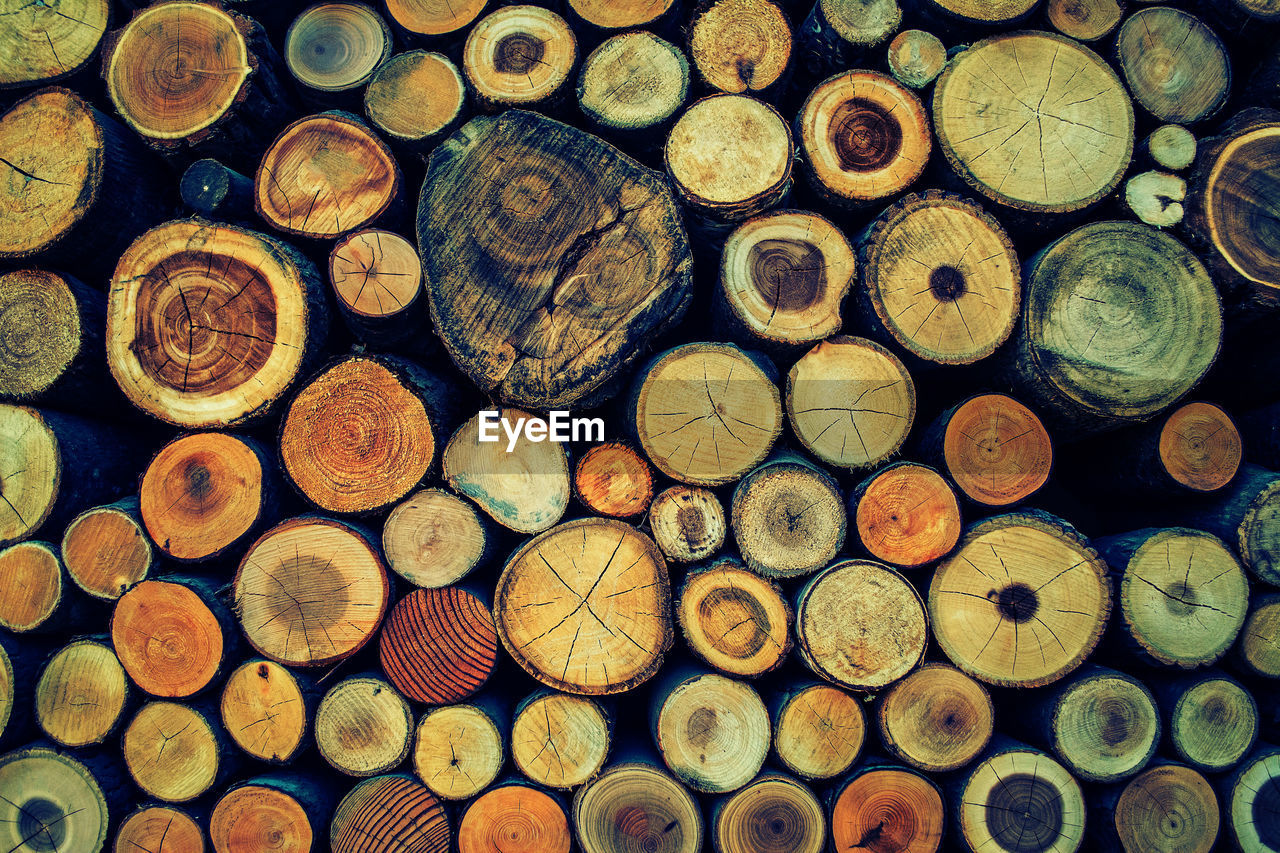 FULL FRAME SHOT OF FIREWOOD