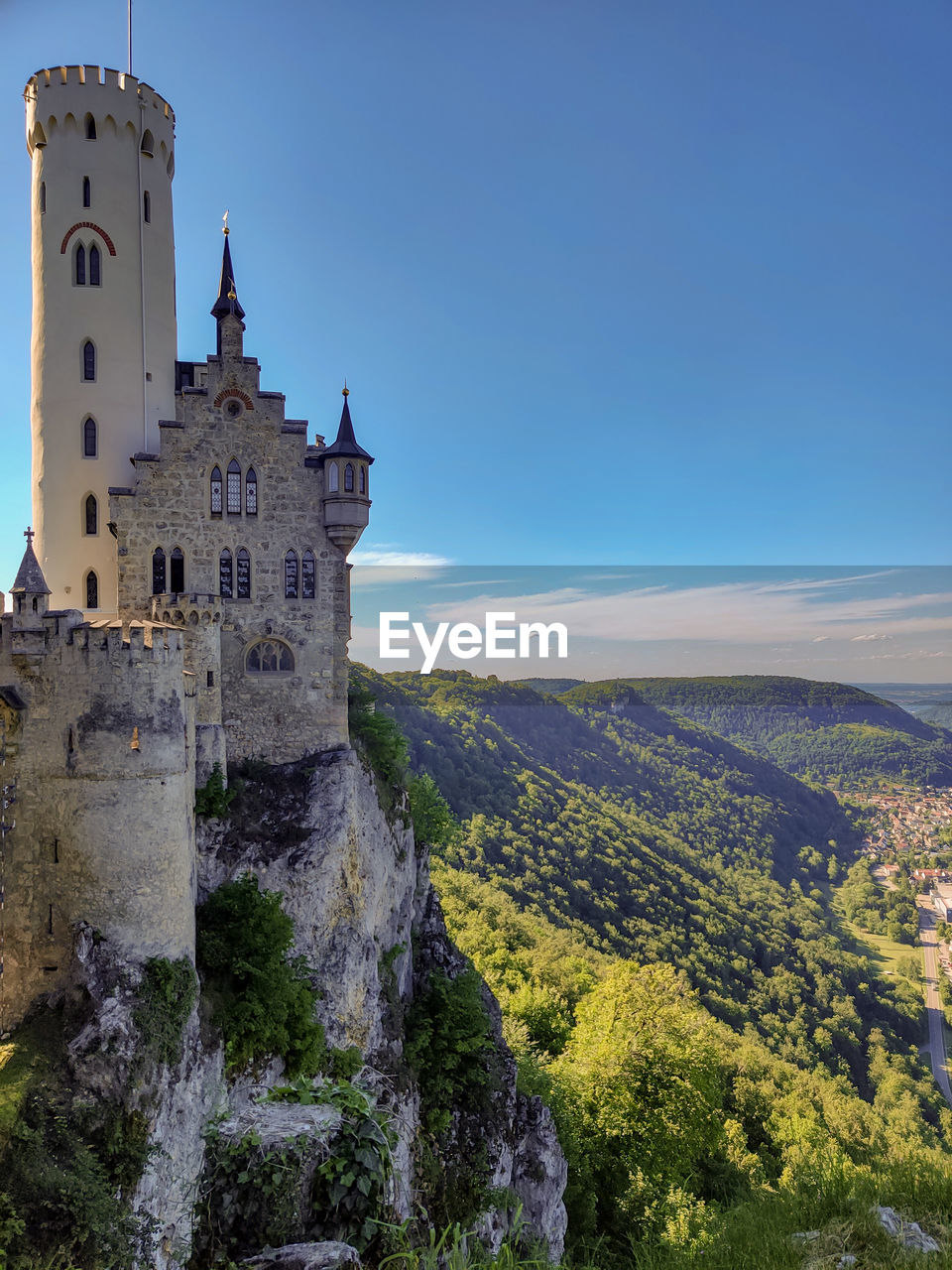 View of the lichtenstein castle building against sky