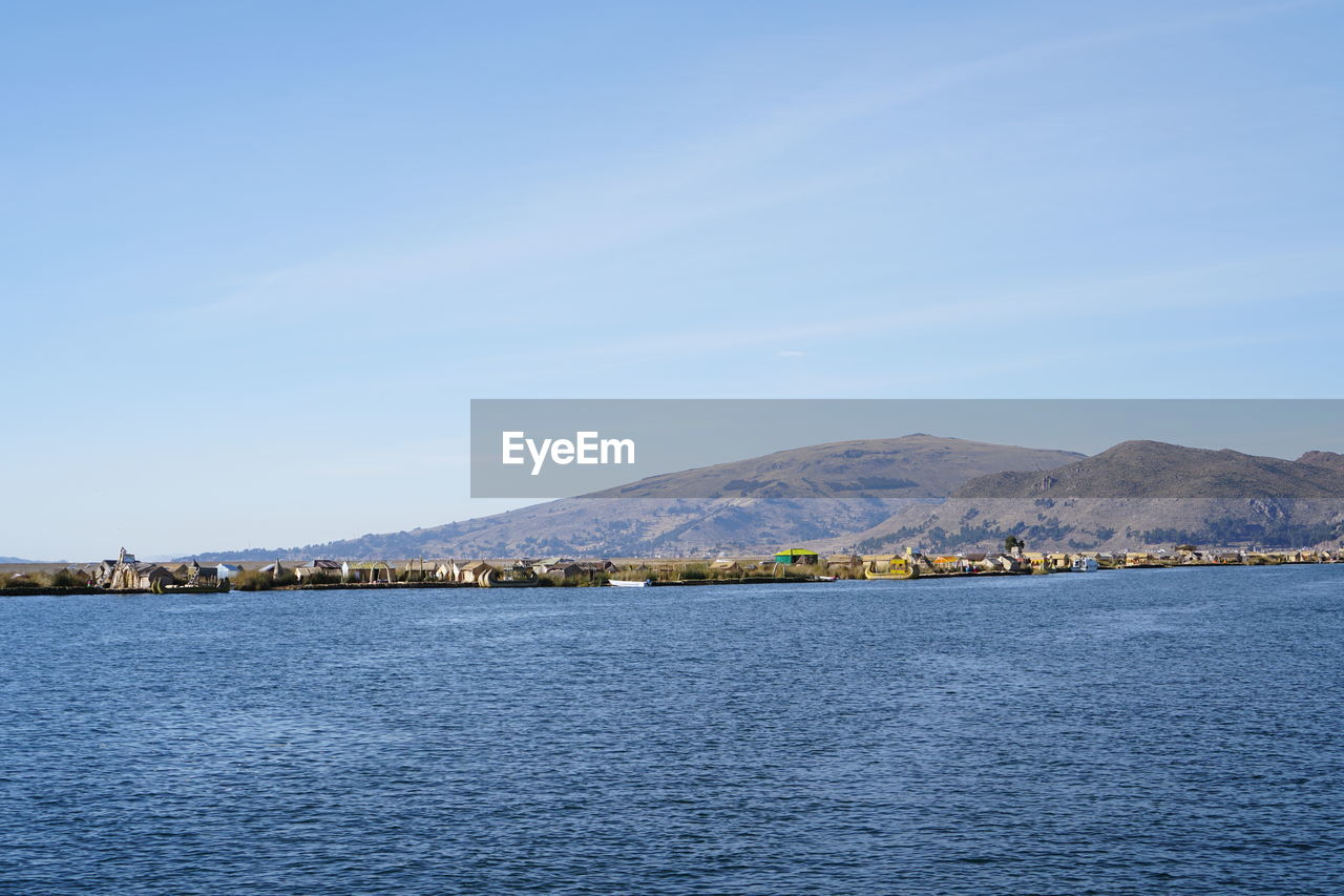 SCENIC VIEW OF LAKE AGAINST BLUE SKY