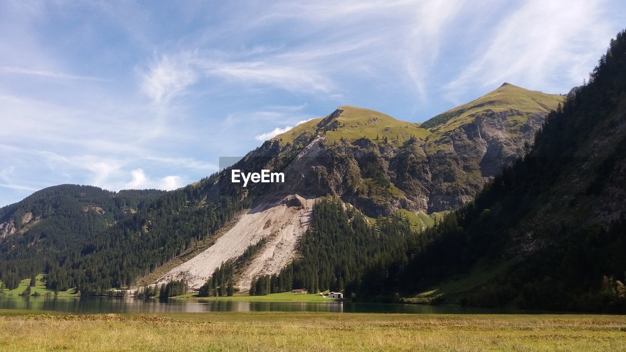 PANORAMIC VIEW OF LAKE AGAINST SKY