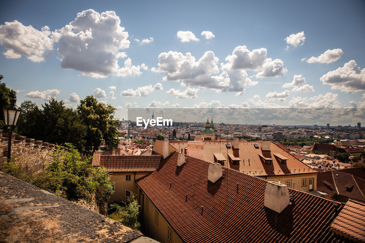 HIGH ANGLE VIEW OF BUILDINGS IN CITY