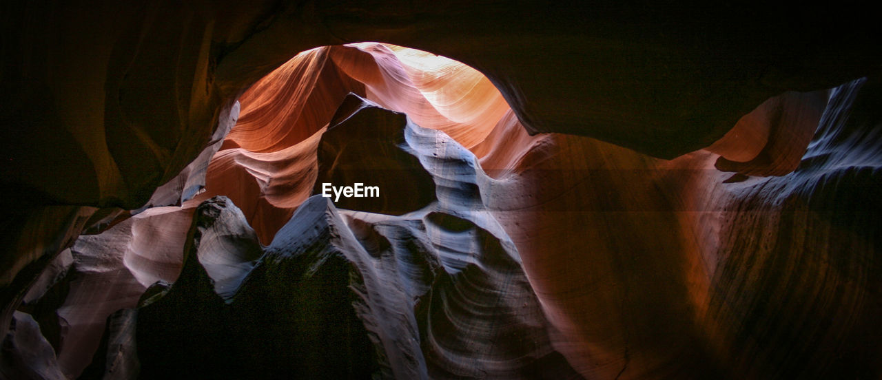 View of rock formation in cave