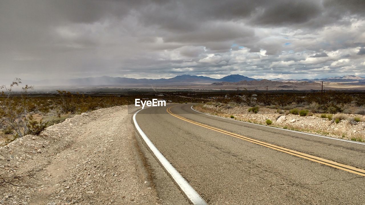 Empty country road along landscape