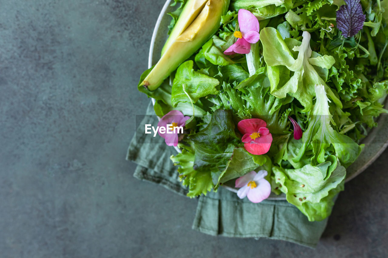 freshness, vegetable, healthy eating, food and drink, food, wellbeing, high angle view, flower, lettuce, floristry, green, salad, produce, plant, no people, organic, raw food, flowering plant, directly above, nature, indoors, still life, studio shot, leaf vegetable, variation, radish, root vegetable, bouquet, close-up, floral design, fruit, leaf, plant part