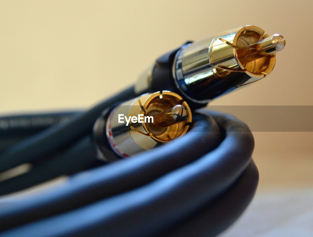 Close-up of audio cable