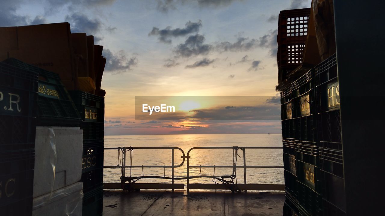 SCENIC VIEW OF SEA DURING SUNSET