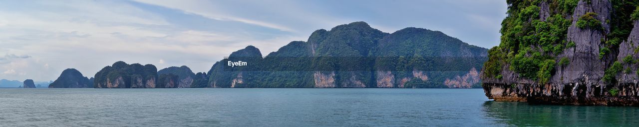 Island ocean tropical forest views near phi phi, ko rang yai, ko li pe phuket thailand asia.