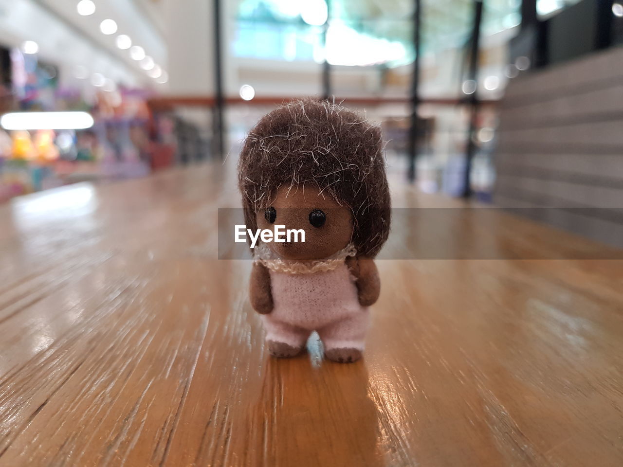 Close-up of stuffed toy on wooden table