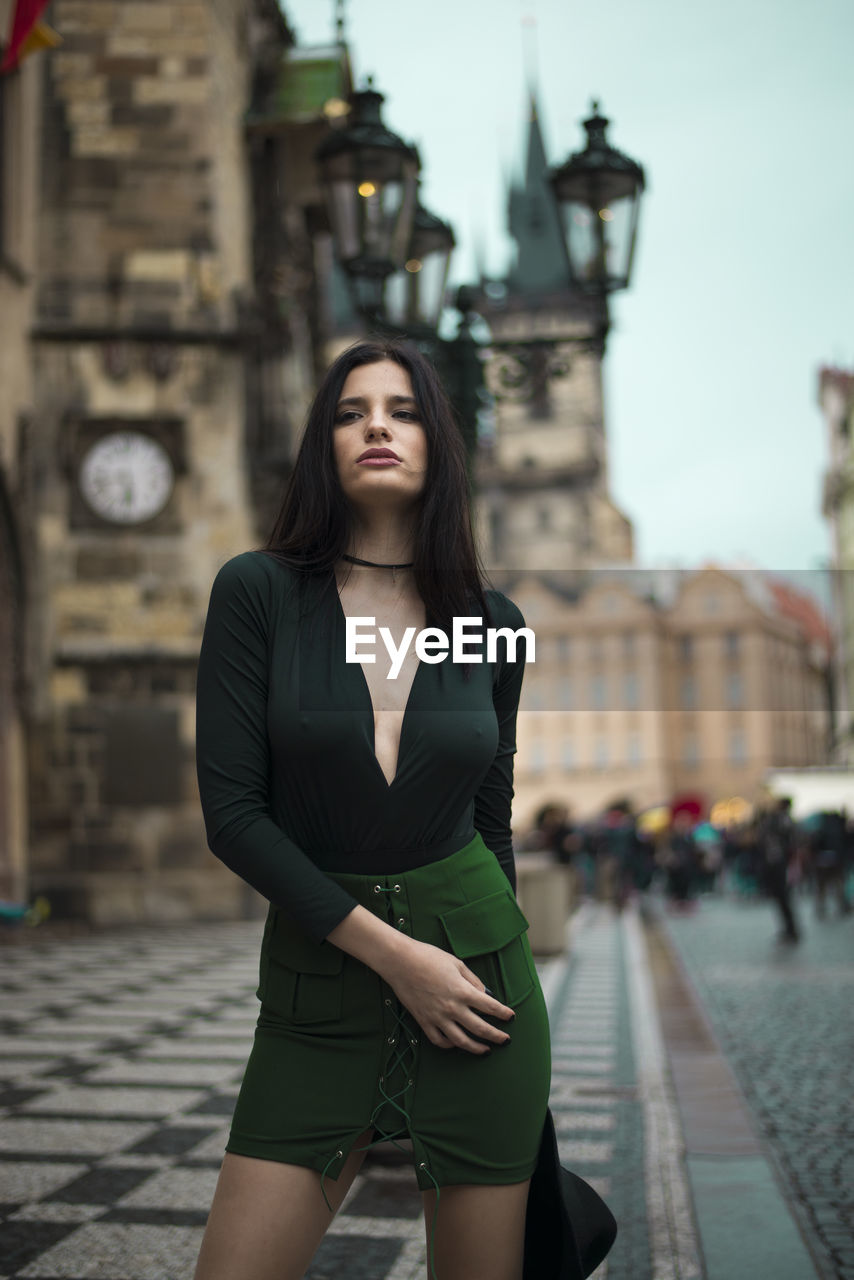 Woman in city