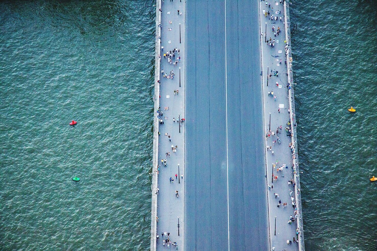 High angle view of sea