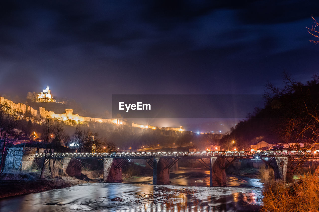 Illuminated city at night