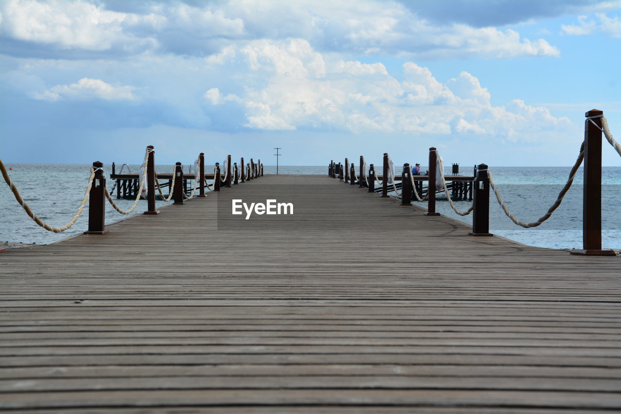 Pier over sea against sky