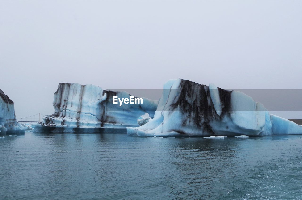 Scenic view of icebergs in iceland