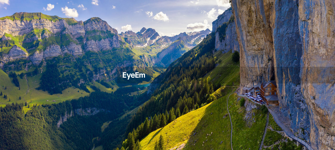 PANORAMIC VIEW OF MOUNTAINS AGAINST SKY