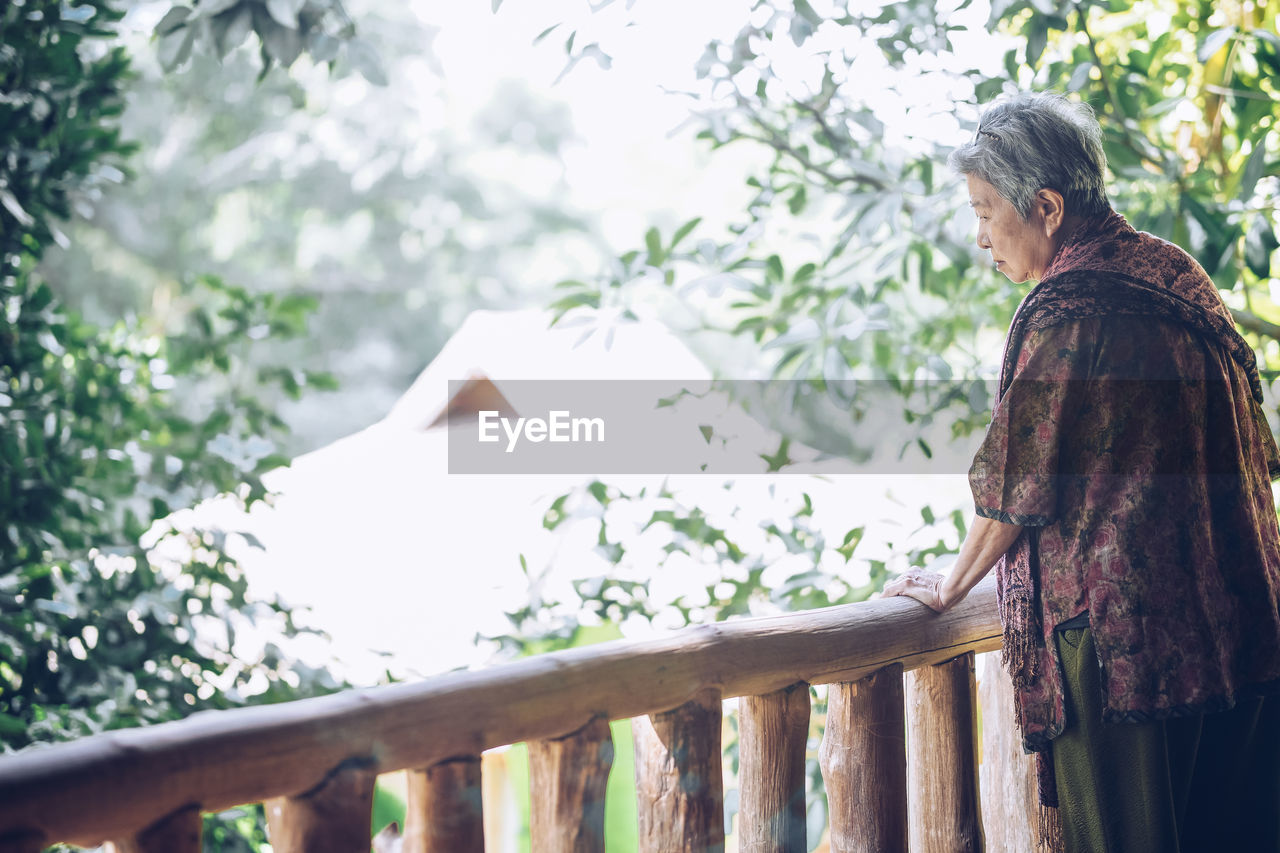 low angle view of woman standing against tree