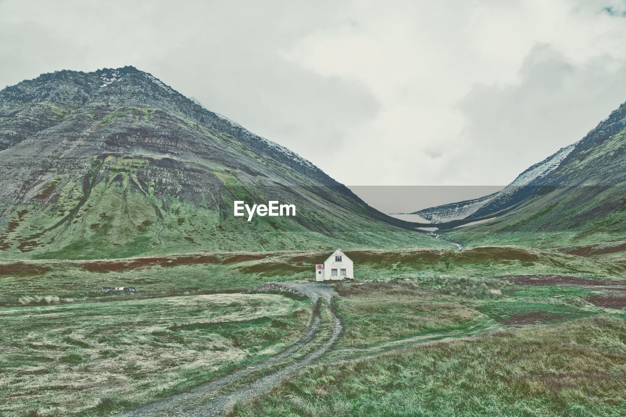A house in the middle of nowhere in nature. west fjord of iceland landscape