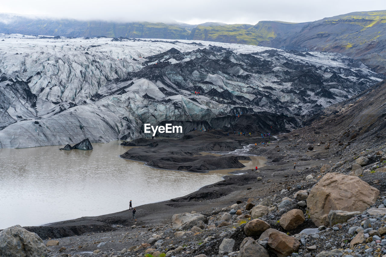 scenic view of snowcapped mountains