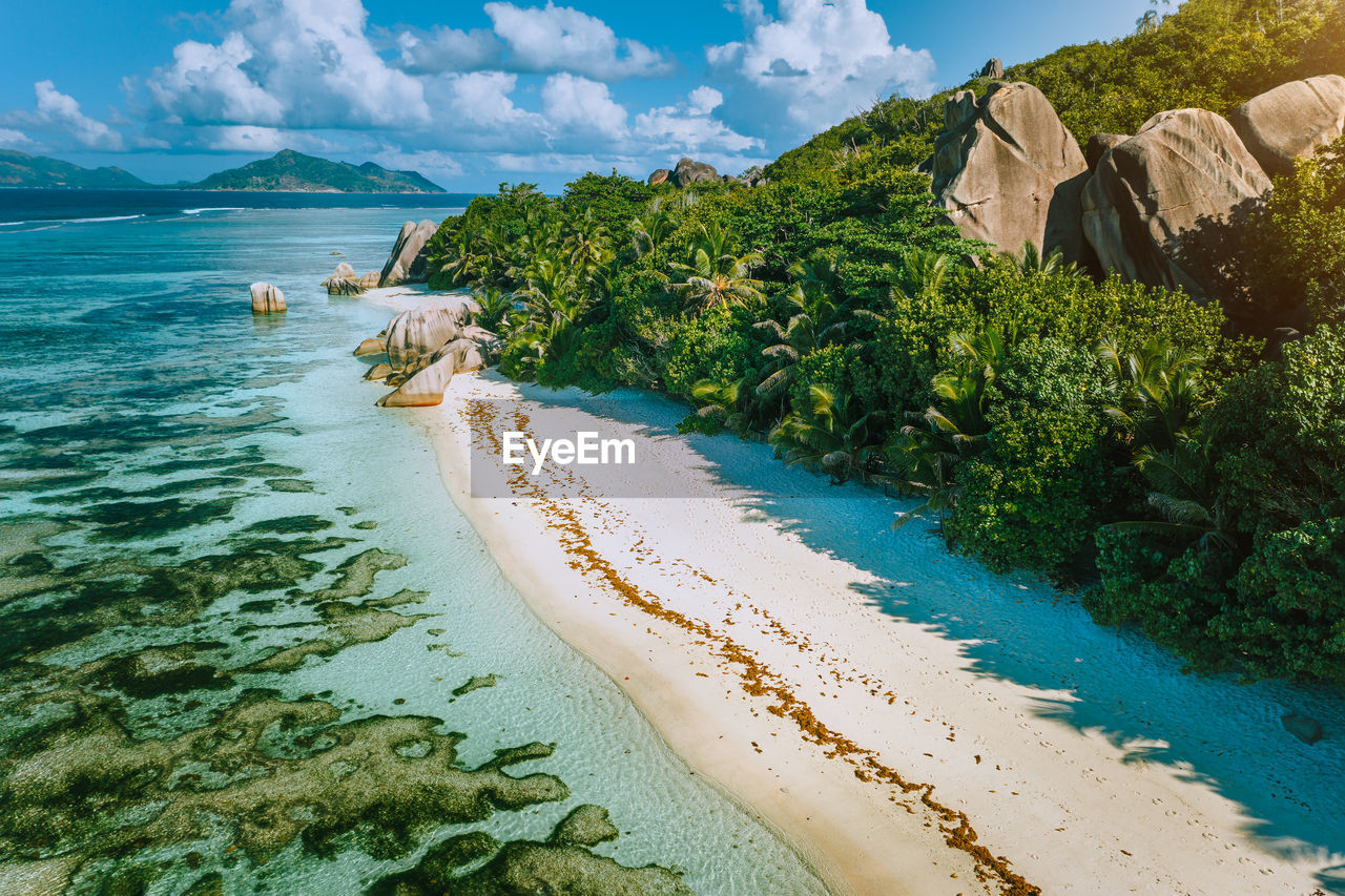 Scenic view of beach against sky