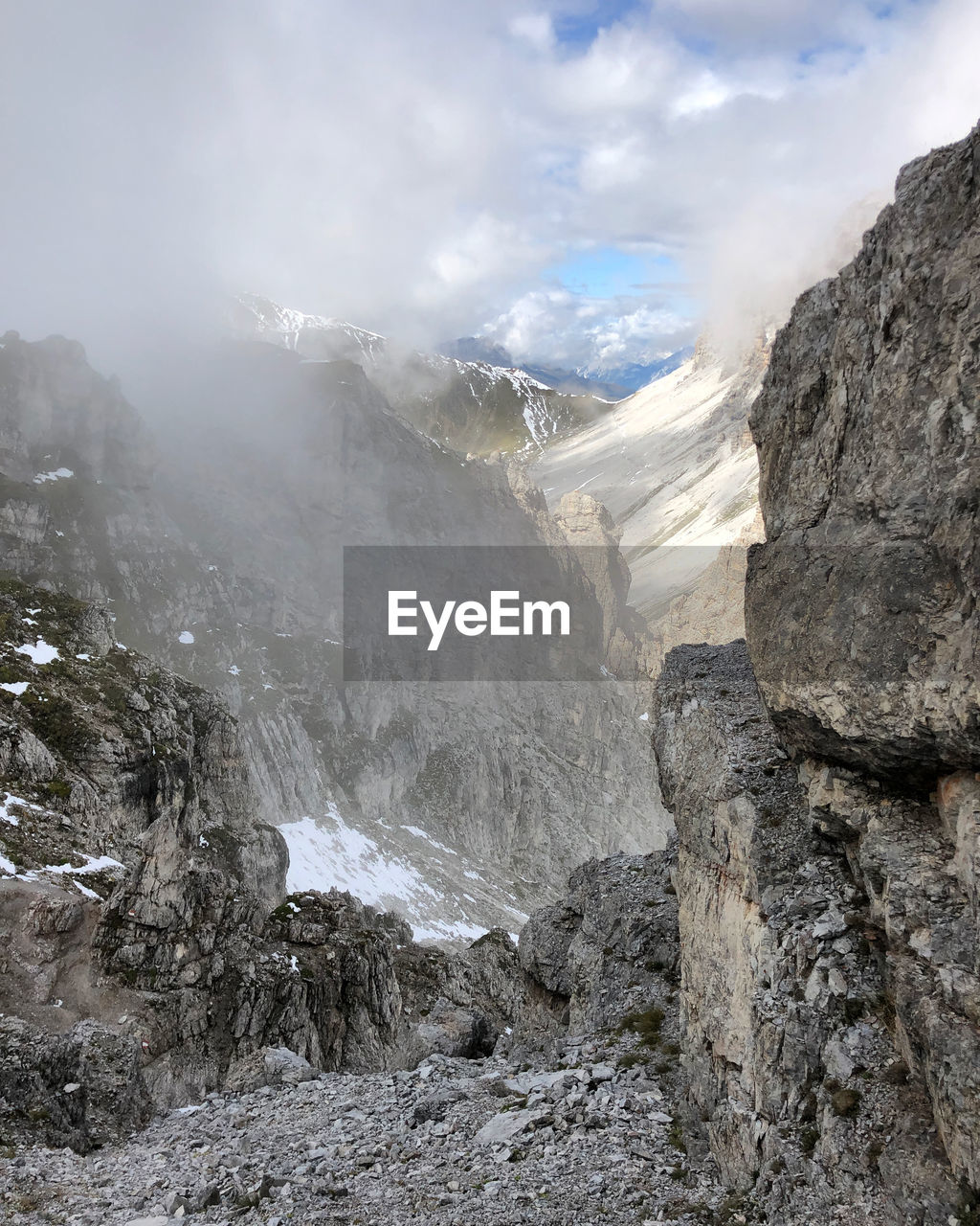 Scenic view of rocky mountains against sky