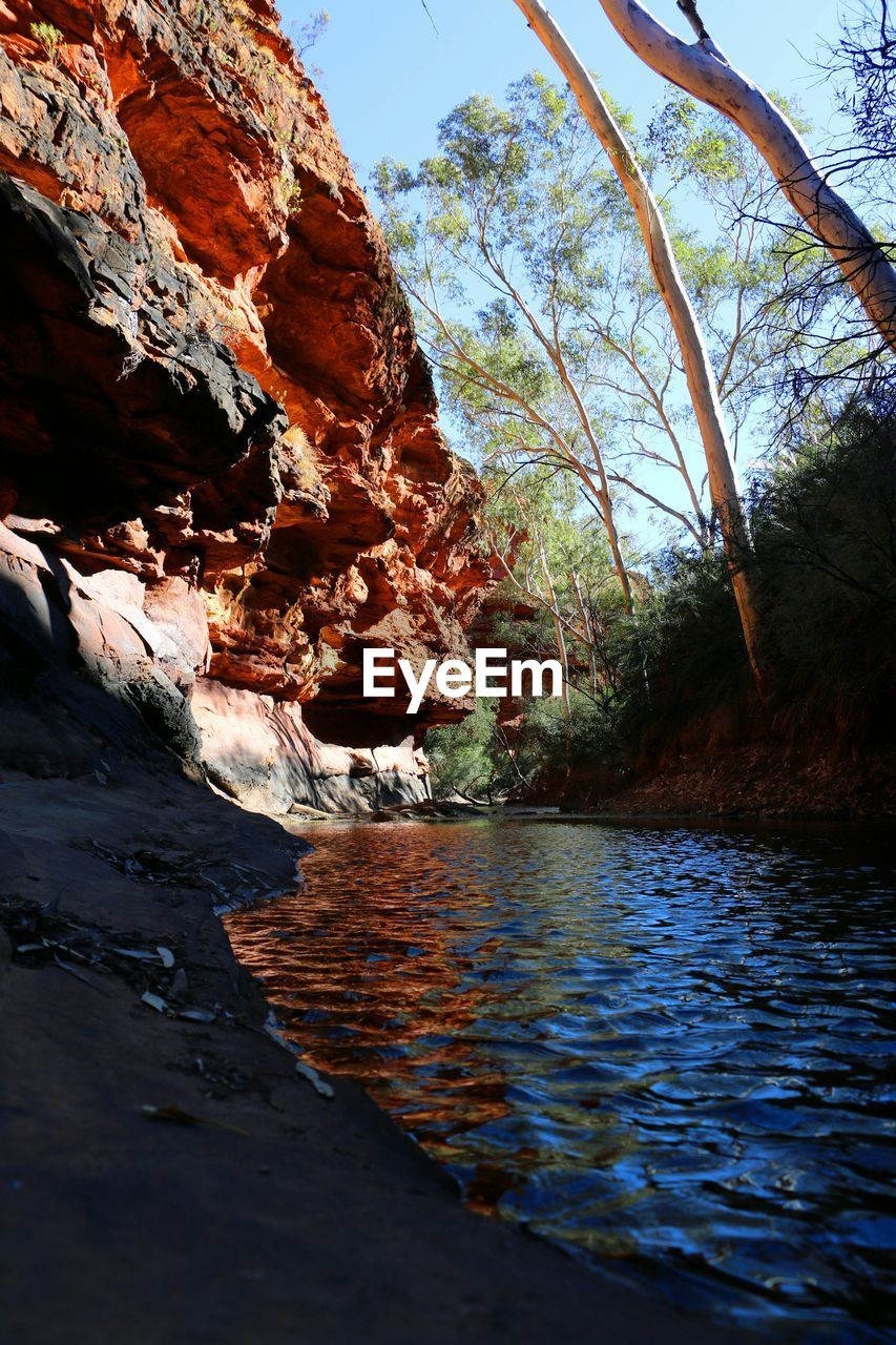 Scenic view of rock formation in sea
